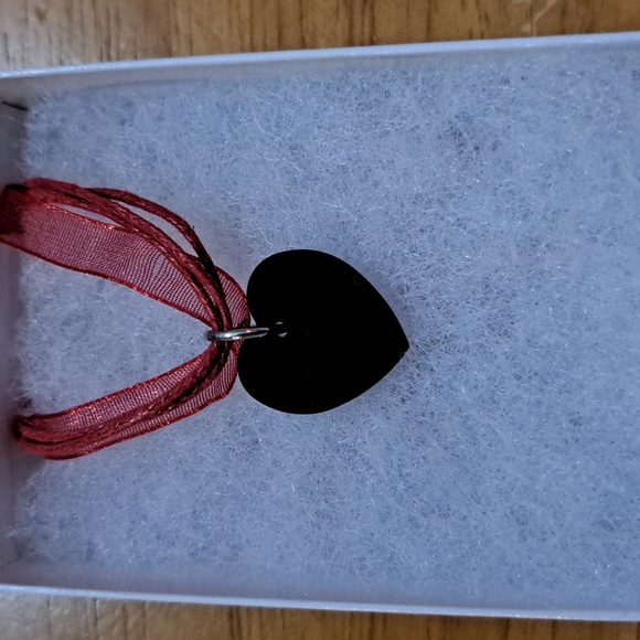Midnight Fire Crystal Heart Necklace - Picture 2 of 6